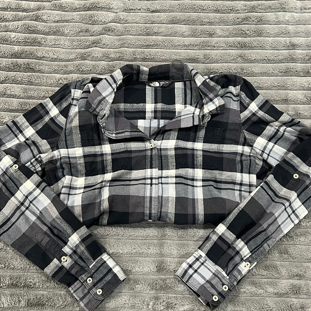Warm North Face Button down flannel